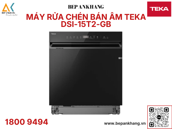 Máy rửa chén bán âm TEKA DSI-15T2-GB - Sấy khí nóng Turbo Ultra Dry